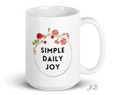 CARNATIONS MUG | Ceramic Mug | 15 oz | Minimalist | Simple Daily Joy
