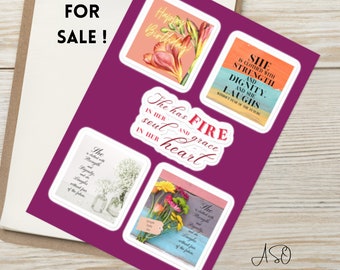 Strong Women | Strength of a Woman | Happy Birthday | Woman Strength | Sticker sheet