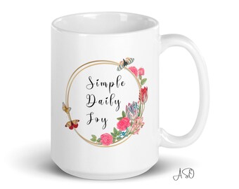 LARGE Ceramic Mug | 15 oz |  Gifts for Her | POSITIVE Gift for Women