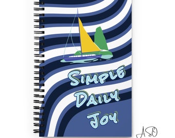 DOTTED JOURNAL | Sailing | Sailing Gift| Waves Spiral Notebook |  Grid Notebook | Spiral Notebook