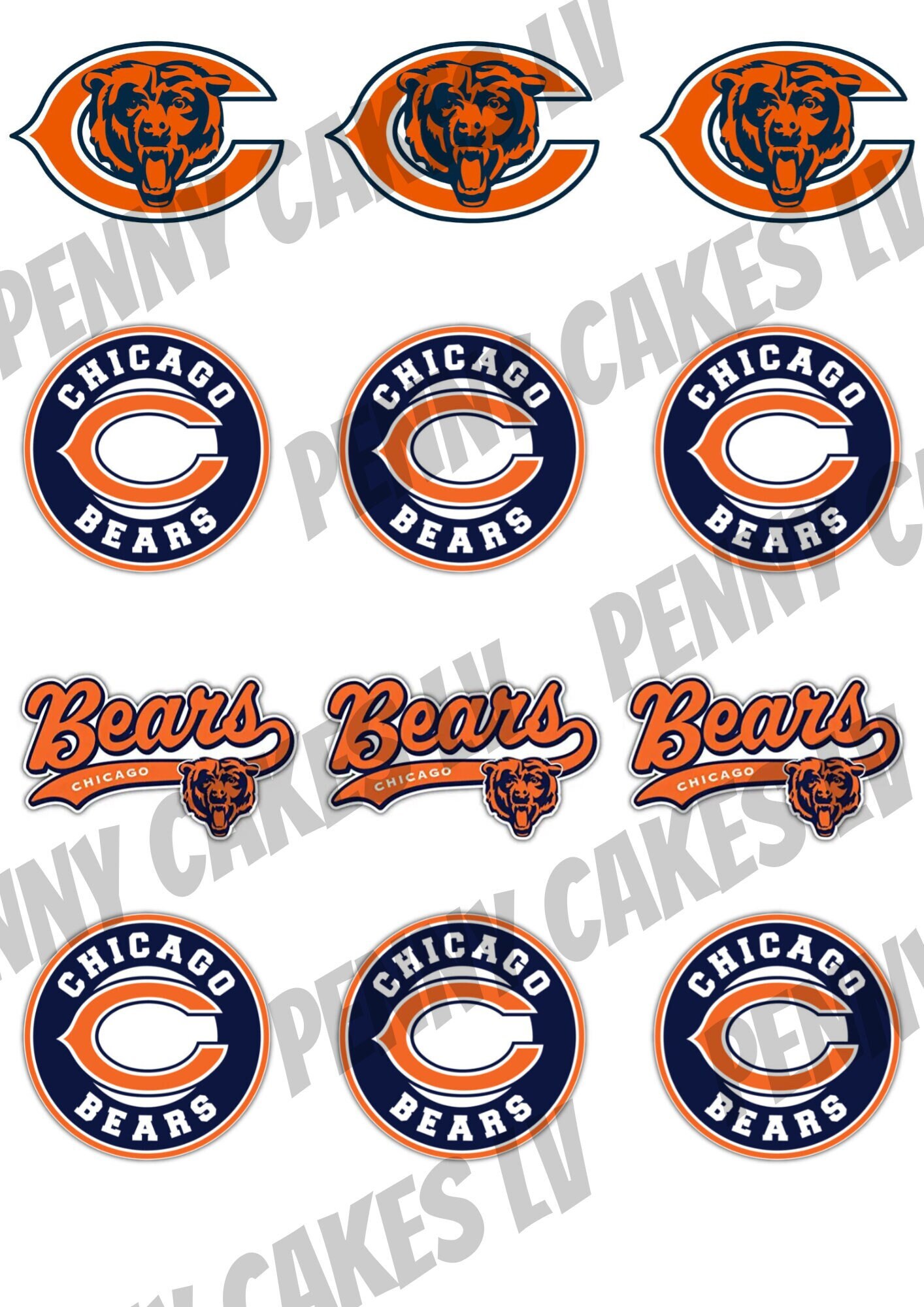 Chicago Bears Cupcake Toppers Printable - Etsy