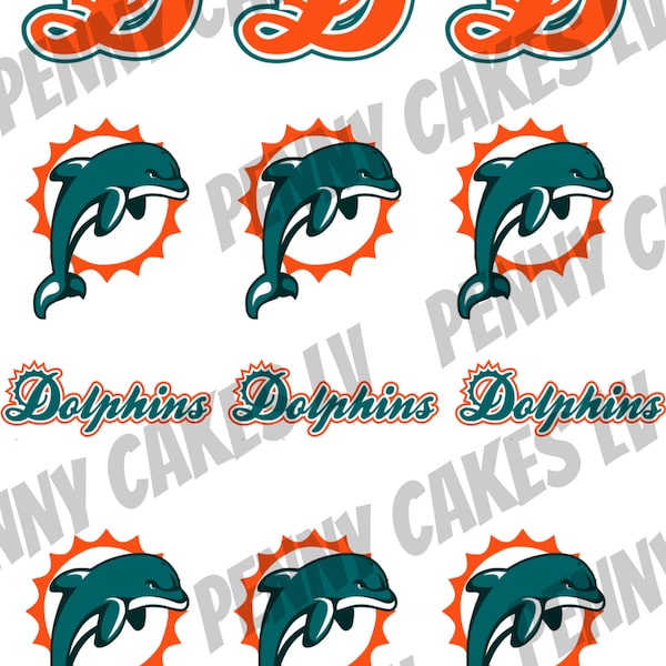 Miami Dolphins Cupcake Toppers Printable