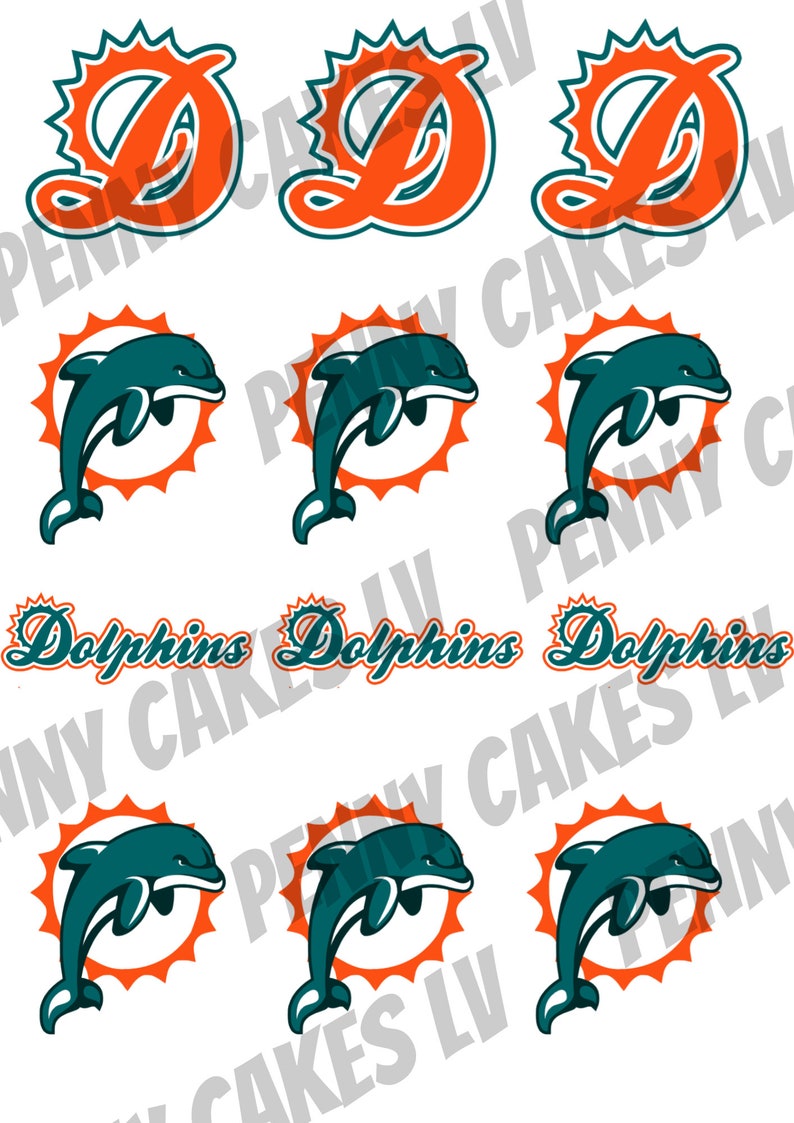 Miami Dolphins Cupcake Toppers Printable - Etsy