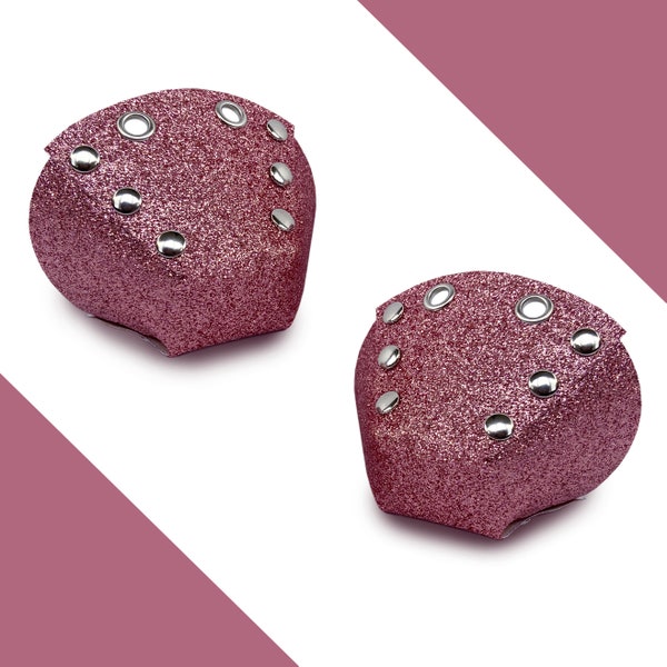 Pink Glitter Roller Skate Toe Caps
