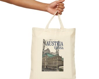 Vienna Austria Tote Bag, Vintage Travel Souvenir, Aesthetic City Skyline Canvas Tote, European Vacation Gift, Retro Austria Photography Bag