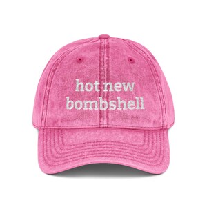 Hot New Bombshell Hat | Love Island Embroidered Cap | Vintage Washed Dad Hat | Reality TV Gift | Funny Embroidered Hat image 3