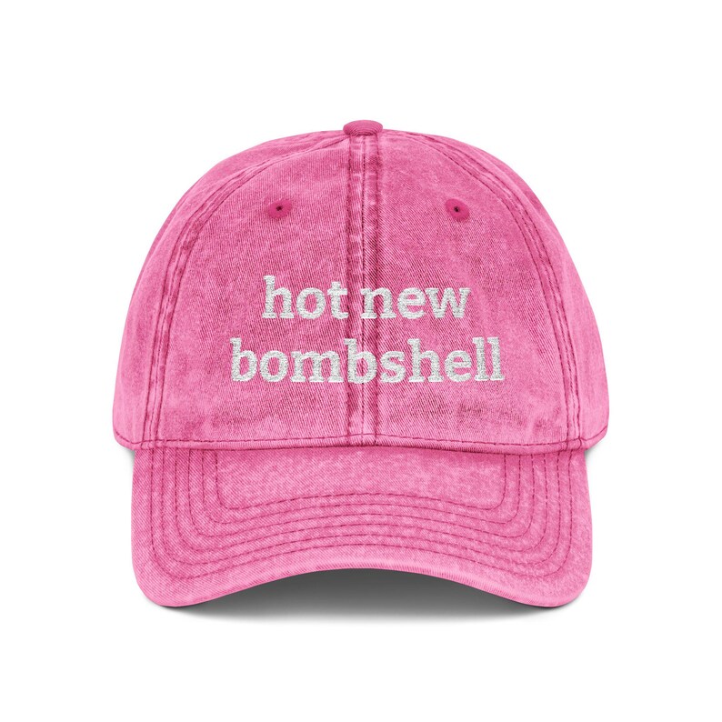Hot New Bombshell Hat | Love Island Embroidered Cap | Vintage Washed Dad Hat | Reality TV Gift | Funny Embroidered Hat image 3