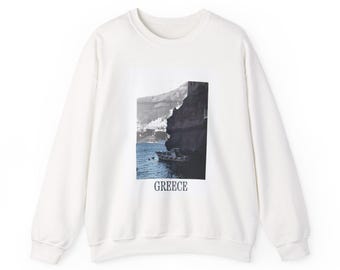 Griechenland Küsten Foto T-Shirt | Ästhetisches Griechenland Urlaubs Outfit, Ästhetisches Griechenland Urlaubs Outfit, Mittelmeer Sommer Souvenir T-Shirt