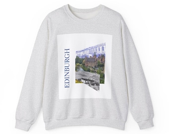 Edinburgh Scotland Collage Sweatshirt | Cityscape Photo Montage Crewneck, Aesthetic Royal Mile Travel Souvenir, Vintage Edinburgh Castle Top