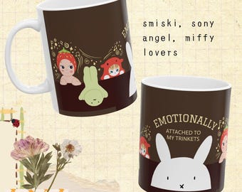 Emotionally Attached To My Trinkets Mug | Kawaii Collector Mug | Sonny Angel Smiski Gift | Blind Box Mug | Cute Figurine Lover Gift