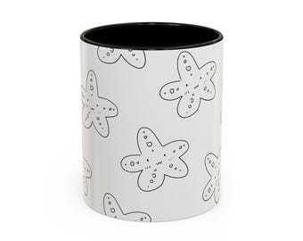 Kawaii Starfish Mug | Cute Ocean Coffee Mug |  Aesthetic Beach Cup | Sea Lover Gift | Cute Coffee Mug
