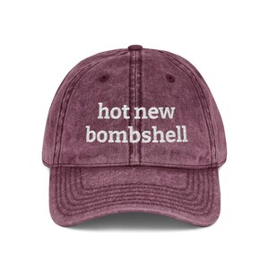 Hot New Bombshell Hat | Love Island Embroidered Cap | Vintage Washed Dad Hat | Reality TV Gift | Funny Embroidered Hat image 4