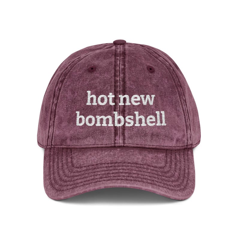 Hot New Bombshell Hat | Love Island Embroidered Cap | Vintage Washed Dad Hat | Reality TV Gift | Funny Embroidered Hat image 4