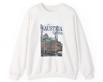 Vienna Opera House Austria Sweatshirt | Vintage Travel Skyline Crewneck, Aesthetic European Architecture Gift, Retro Music City Souvenir