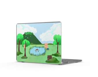 Forest Pond Scene MacBook Case | Cute Animal Landscape