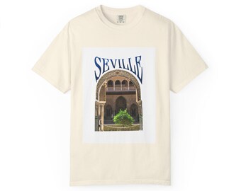 Seville Alcazar Spain T-Shirt | Spanish Architecture Travel Tee, Royal Palace Courtyard Graphic, Aesthetic Seville Souvenir, European Summer