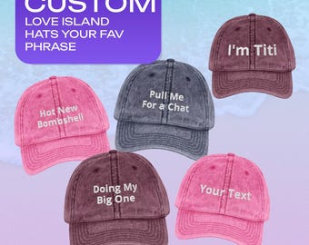 Custom Love Island Hat | Embroidered Baseball Cap | Hot New Bombshell Cap | Pull Me For a Chat | Reality TV Gift | Love Island USA Gift