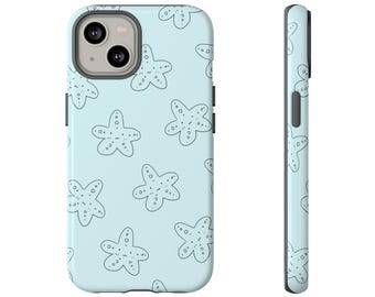 Kawaii Starfish iPhone Case | Cute Ocean Phone Case | Light Blue Sea Case | Beach Lover Gift | Aesthetic Phone Cover
