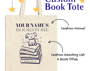 Custom Book Tote Bag | Personalized Bookstore Canvas Bag | Custom Reading List Bag | BookTok Tote | Book Lover Gift