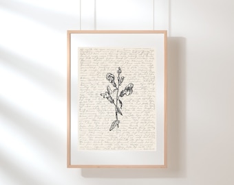 Art mural Muflier | Art mural floral | Impression de fleurs sauvages | Affiche de Muflier | Impression botanique | Illustration de fleur | Esquisse | Art numérique