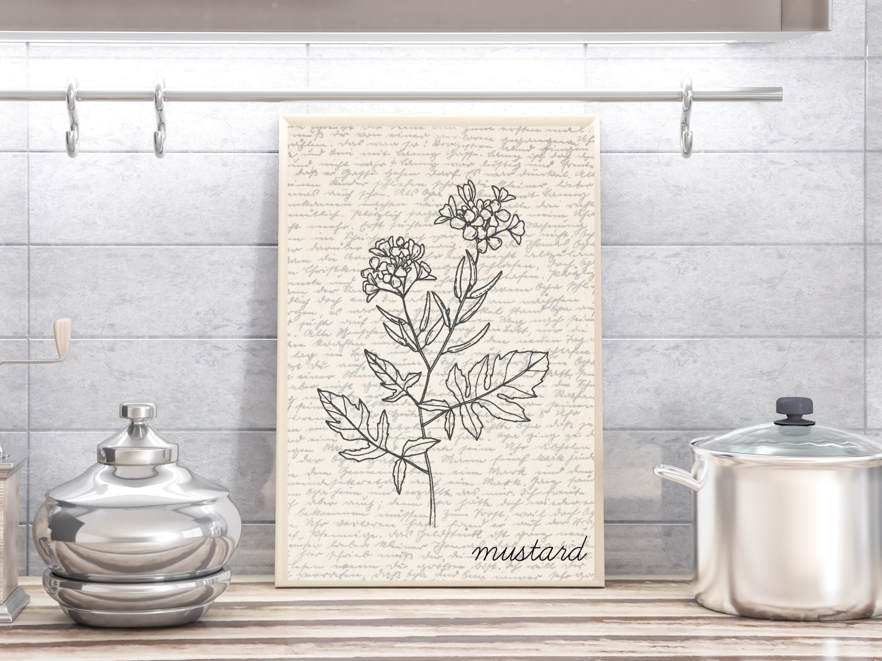 Mustard Wall Art Food Wall Art Mustard Poster Mustard Plant Print