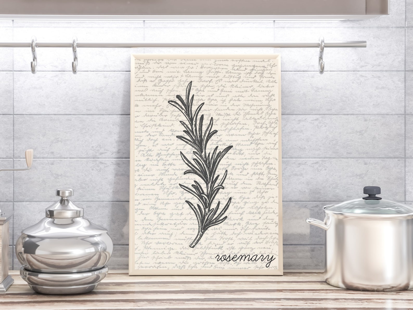 Rosemary Wall Art Herb Wall Art Rosemary Poster Rosemary Etsy