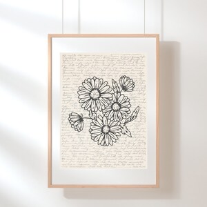 Chamomile Wall Art | Floral Wall Art | Wildflower Print | Chamomile Tea Poster | Flower Illustration | Sketch | Digital Chamomile Tea Art