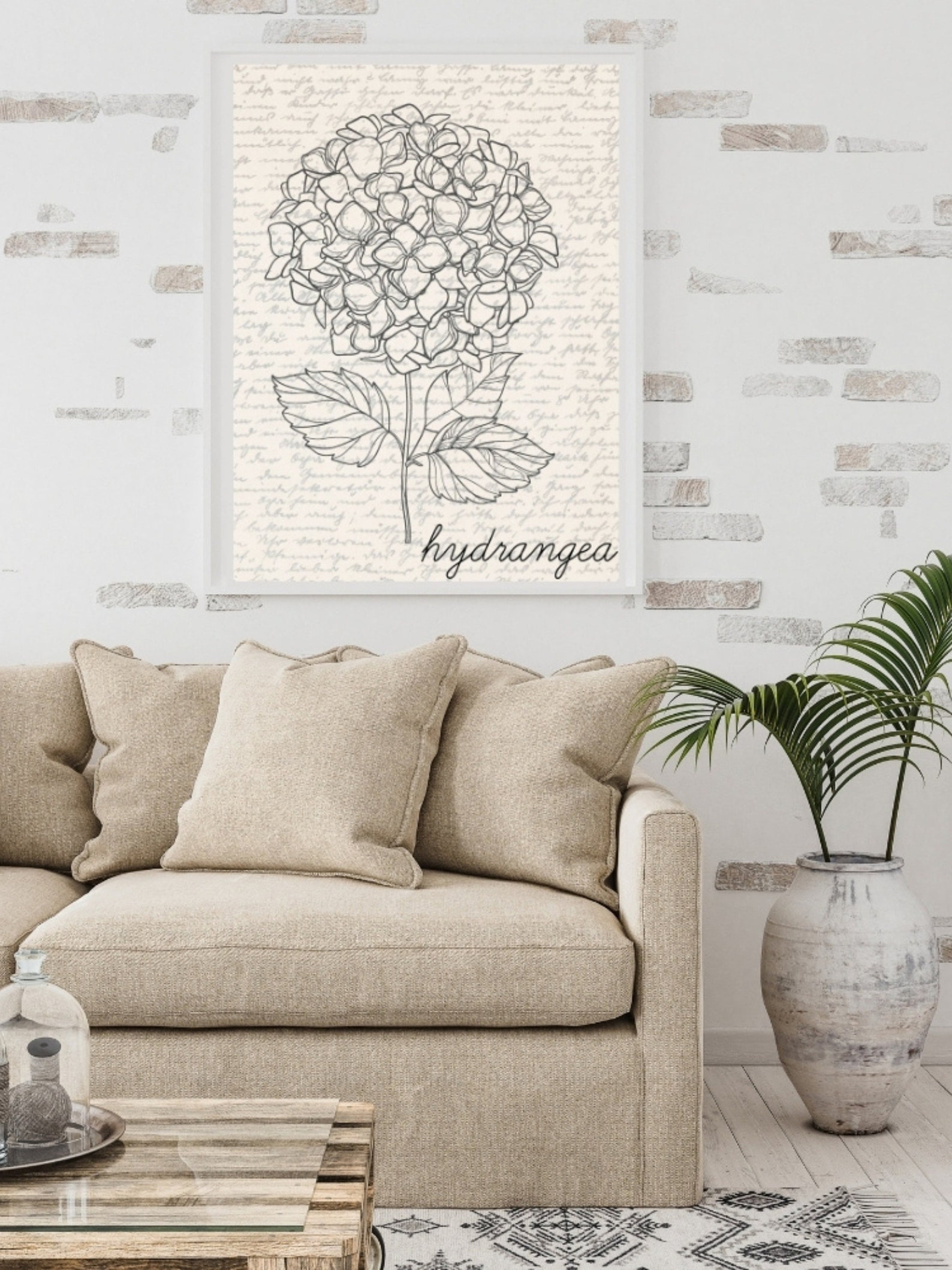 Hydrangea Wall Art Floral Wall Art Wildflower Print - Etsy