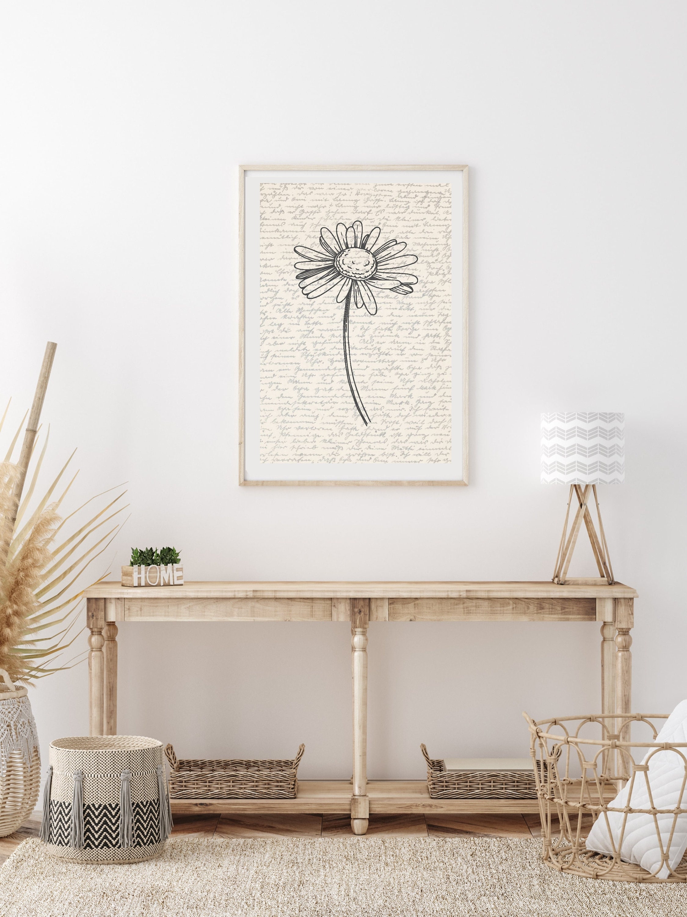 Daisy Wall Art | Floral Wall Art | Wildflower Print | April Birth ...
