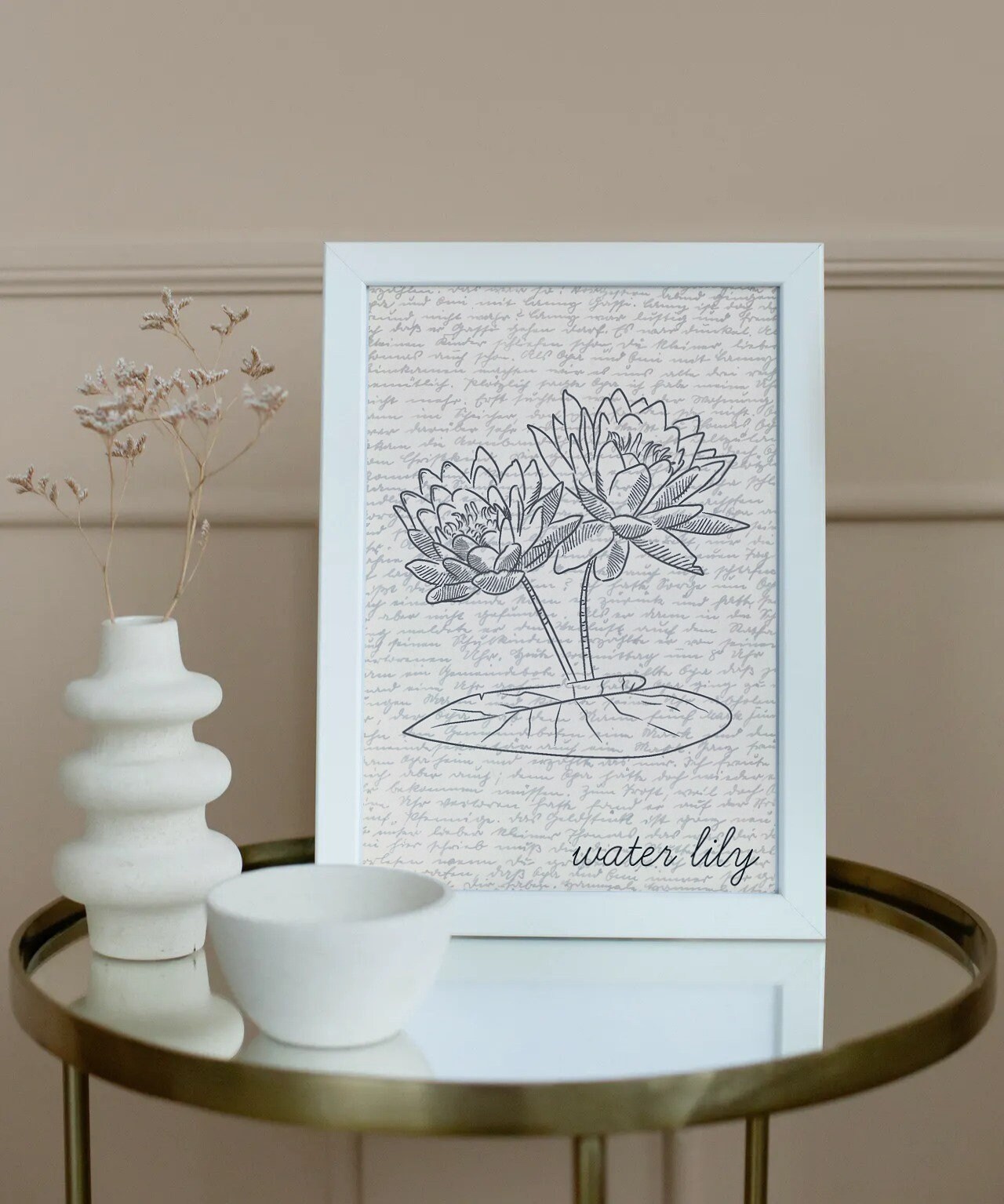 Water Lily Wall Art | July Birth Flower Poster | Botanical Print ...