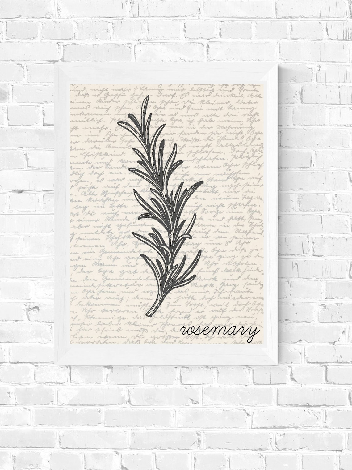 Rosemary Wall Art Herb Wall Art Rosemary Poster Rosemary Etsy