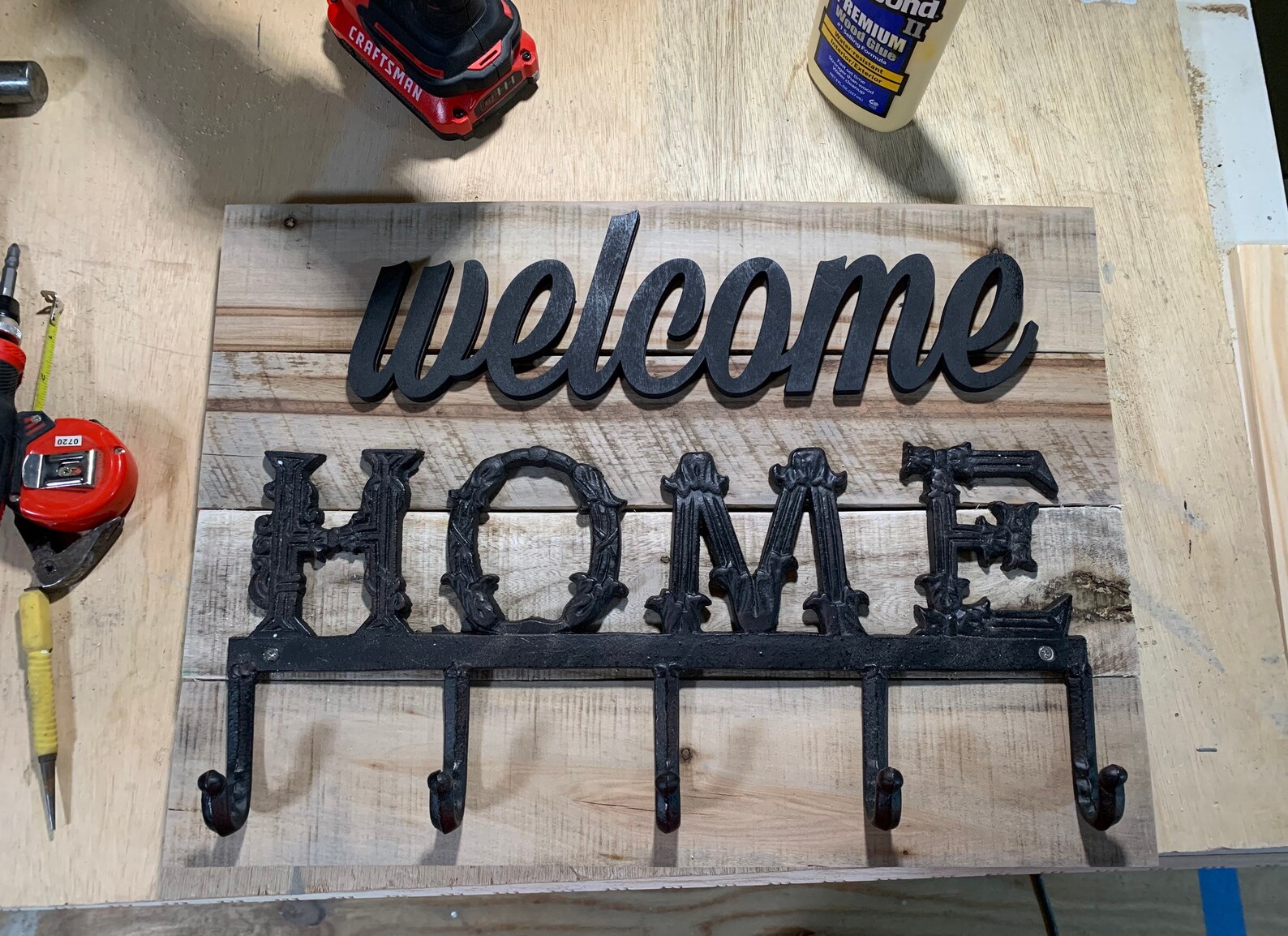 Home with Key holder Hooks/ home key wall Etsy