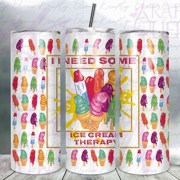 20oz Tumbler|Ice Cream Therapy| Penis dick|Popsicle Penises|Funny PNG |Digital File |Sublimation PNG |Instant Download| Gag Gift|Transparent