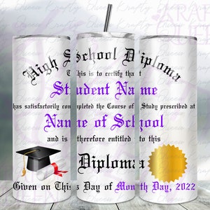 20oz Becher|High School| Abschluss | 2022 Absolvent|Diplom PNG |Digitale Datei |Sublimation PNG |Instant Download|Transparent