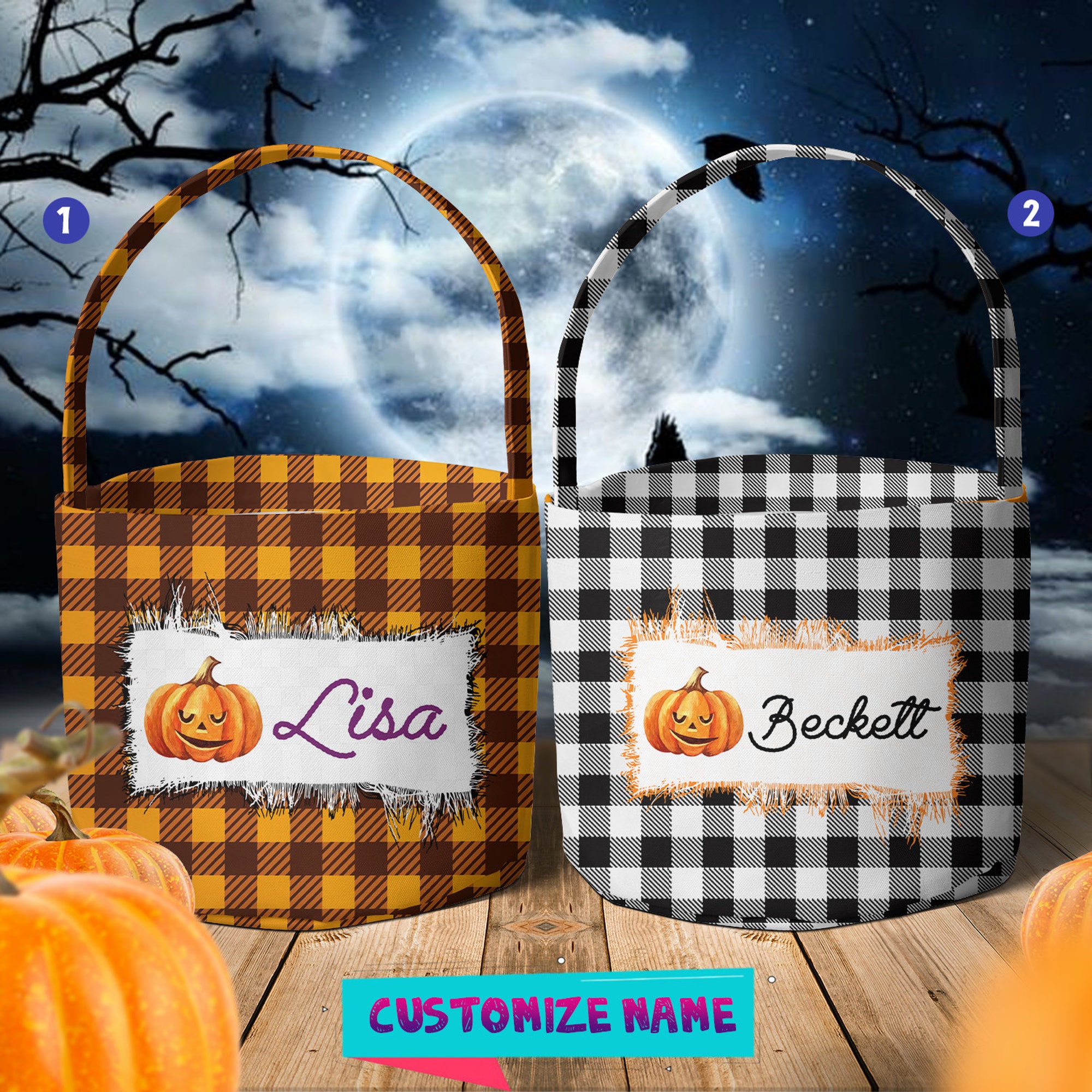 Personalized Halloween Fabric Basket