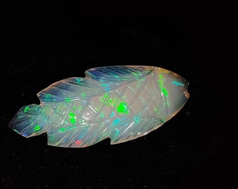 Craving Opal Fish | Craved Gemstone | Natural Ethiopian Opal Carving | Gemstone Fish Craving For Jewelry Making | Natural Gemstone Craving