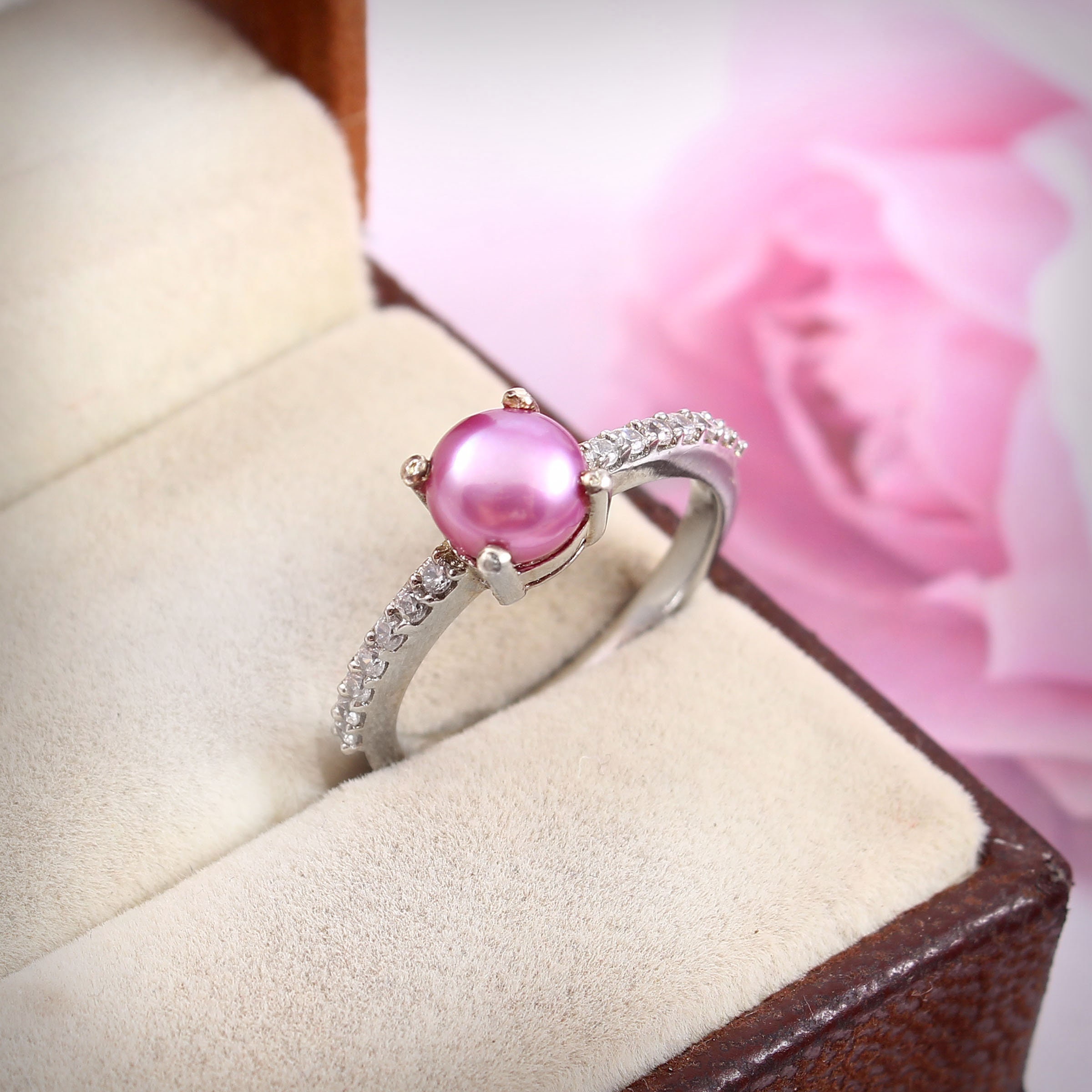 HONORA COLLECTION STERLING SILVER PINK CULTURED PEARL RING SIZE 6 NIB  RV$110 | eBay