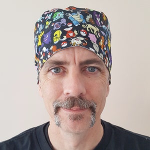 Pokemon Catch Them All Surgical Scrub Cap and Chemo Hat (Medium size characters) image 2