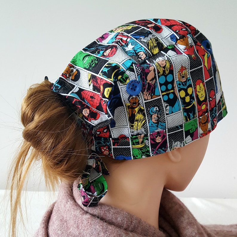 Pokemon Catch Them All Surgical Scrub Cap and Chemo Hat (Medium size characters) image 6