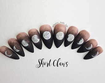 Fases lunares hombre lobo Prensa en juego de uñas - Pegamento en uñas - Luxury Press On Nails garras de lobo