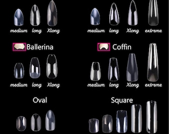 High quality 500pc nails, full cover nail tips for press on nails, nail tech supplies: almond ballerina coffin square oval stiletto nails