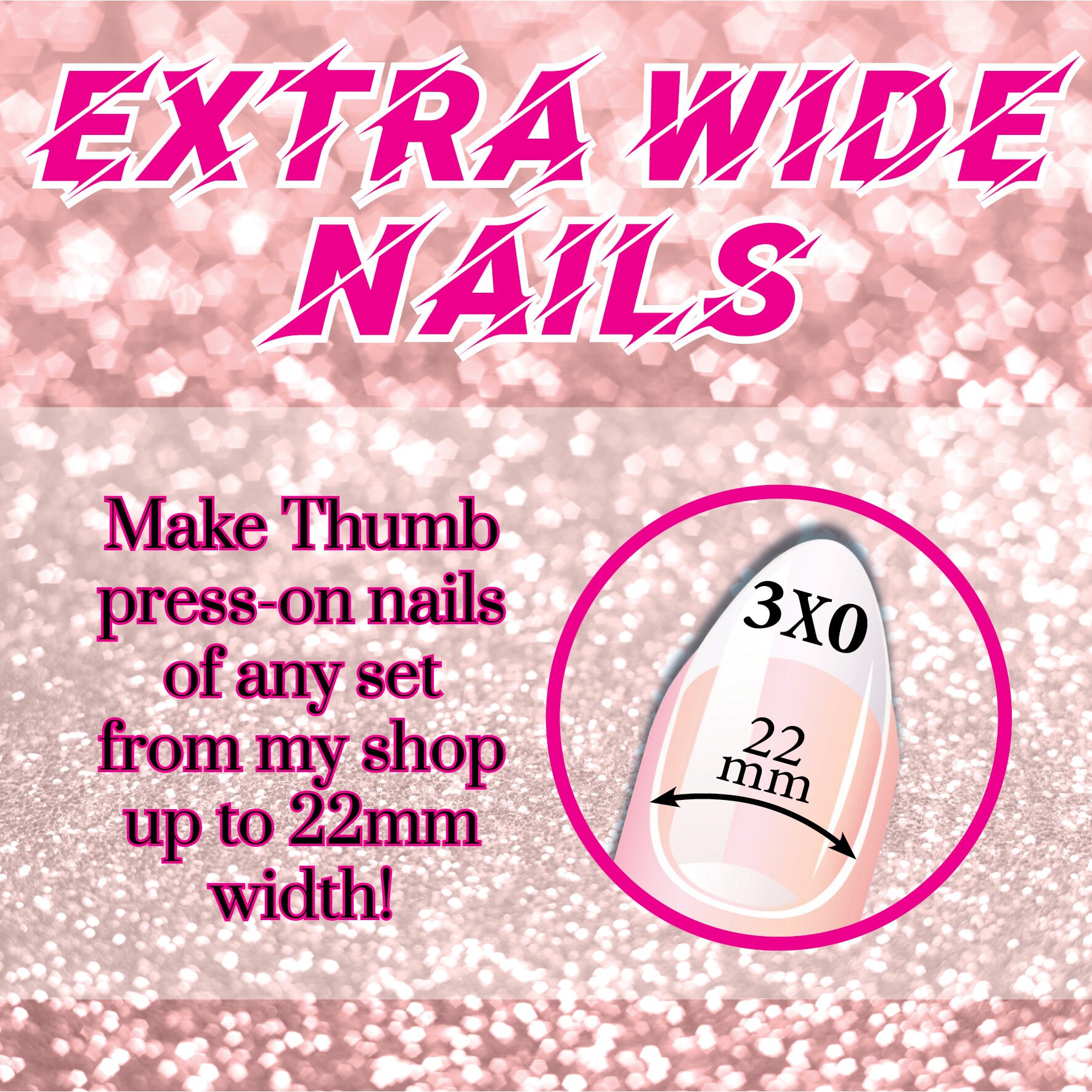 2pcs Extra wide press on nails for your presson thumbs Etsy