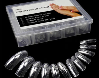 Dual nail forms for nail extensions, polygel forms, extra wide dual forms, make yourself very wide nail tips 10 of each size, max size 22mm