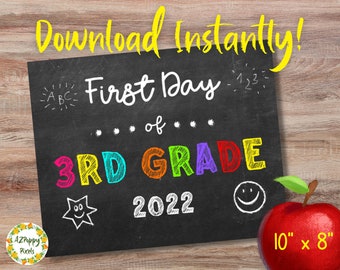First Day of 3rd Grade Printable - Etsy