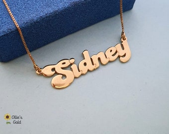 18K Gold Plated Retro Style Name Necklace
