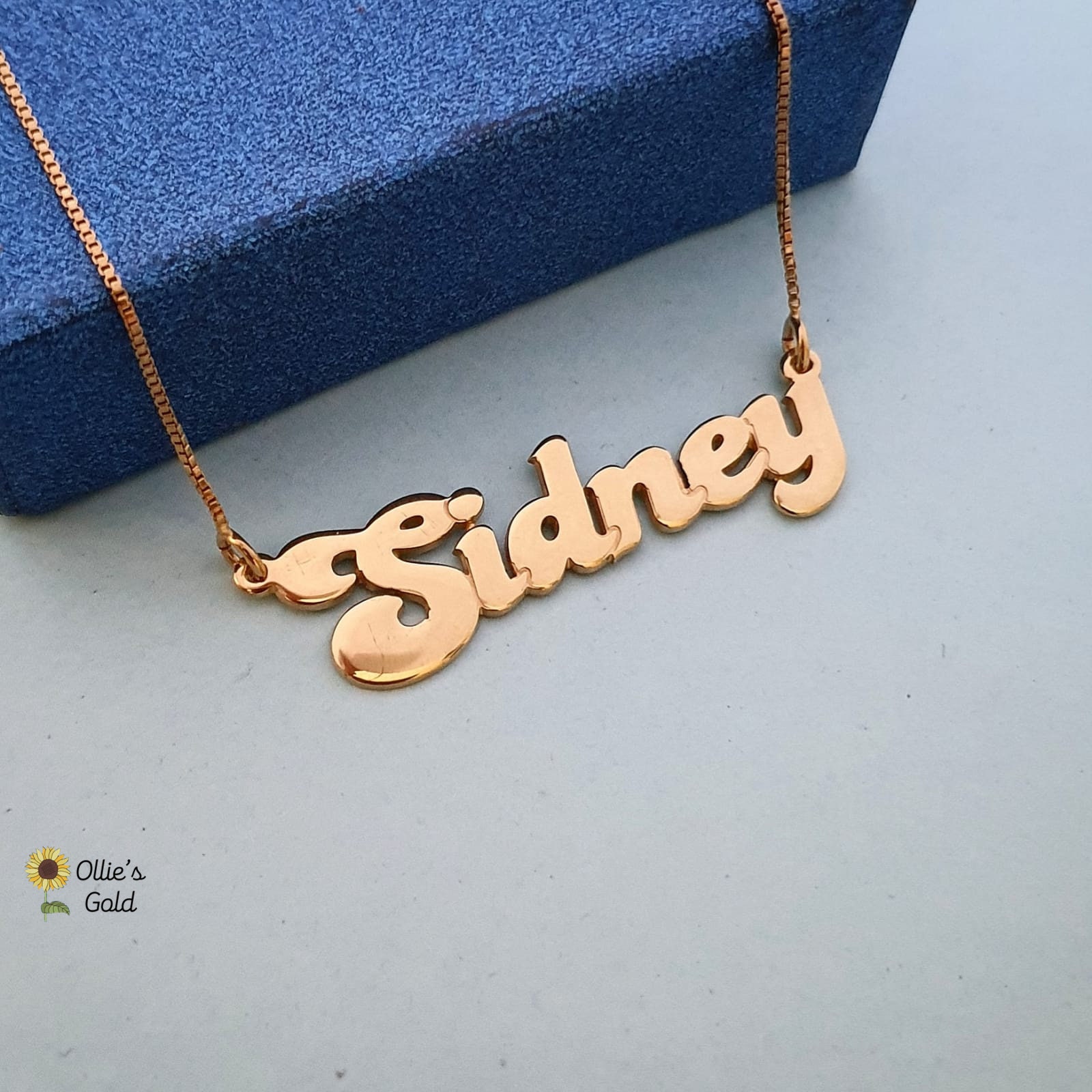 18K Gold Plated Retro Style Name Necklace