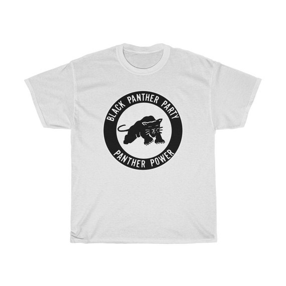 Black Panther Party People Power Logo White Red Black T-Shirt Size S to 3XL