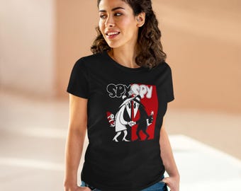 Spy vs Spy Women's Black T-Shirt Size S to 2XL