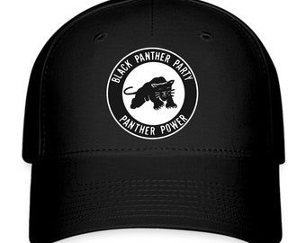Black Panther Party People Power Logo Black Hat Baseball Cap Adult Size