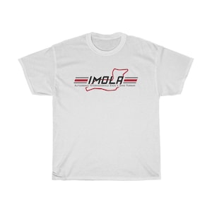 T-shirt blanc avec logo et carte du circuit d'Imola, taille S à 5XL
